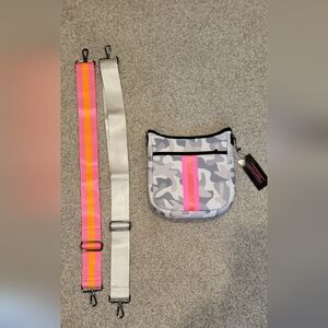 Haute Shore Gray Army Print Crossbody Bag
